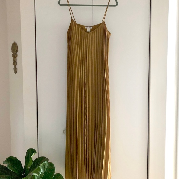 Club Monaco Strappy Pleated Maxi Dress in Marigold - Picture 6 of 8